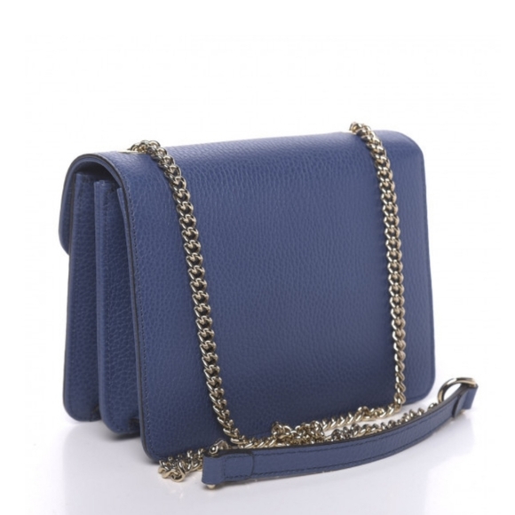 GUCCI Dollar Calfskin Medium Interlocking G light gold chain Shoulder - Picture 8 of 16